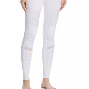 Alo Yoga White Moto Leggings Size Small